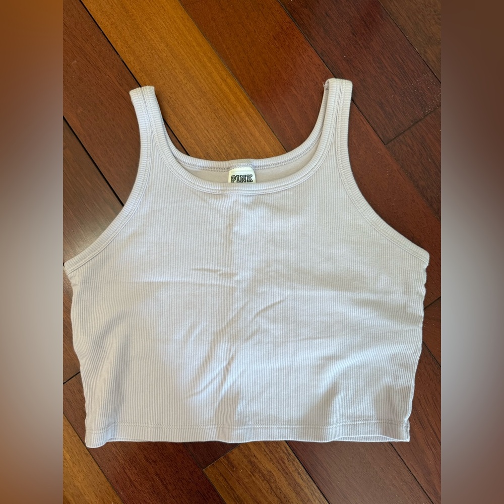 PINK Victoria's Secret light purple ribbed Crop tank top